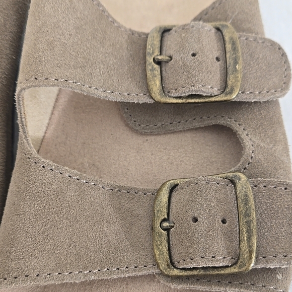 *NWT* Sonoma Taupe Leather Adjustable Straps Sandals Comfort Beach Summer, 8M - Picture 2 of 8